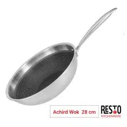 ווק נירוסטה כוורת נון סטיק רסטו resto achird 28 סמ