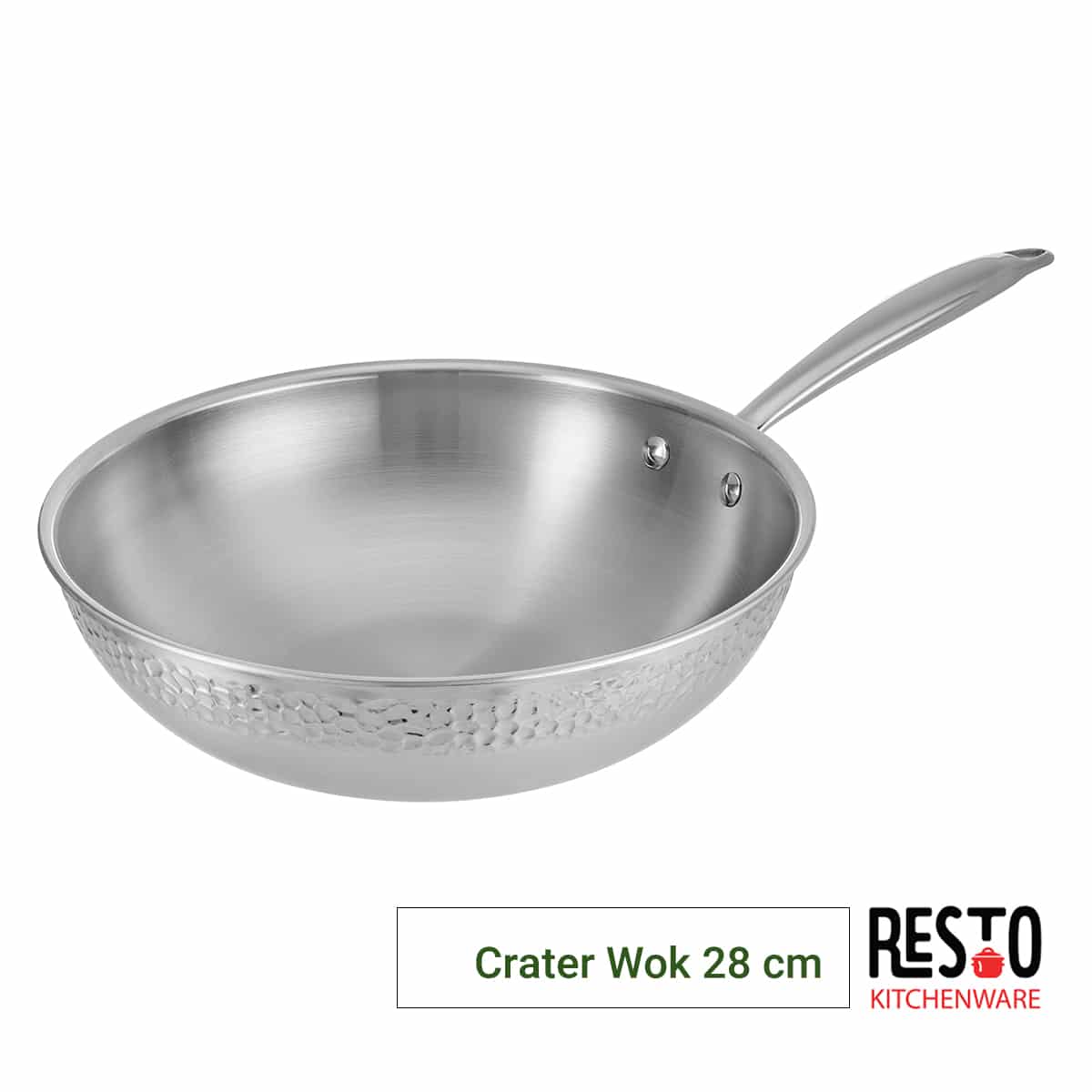 ווק נירוסטה רסטו resto crater 28 סמ